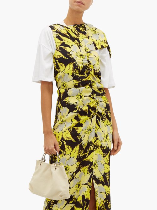 Colville One-shoulder Floral-print Crepe Maxi Dress Yellow Print - 70% Off Sale