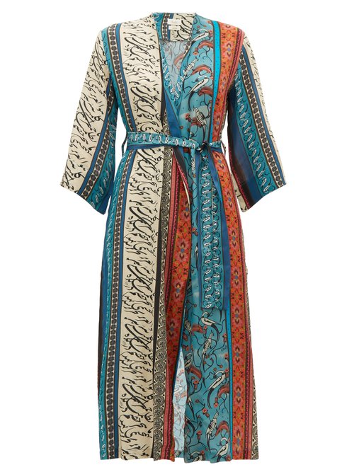 Chufy Alqamar Printed Robe In Blue Multi | ModeSens