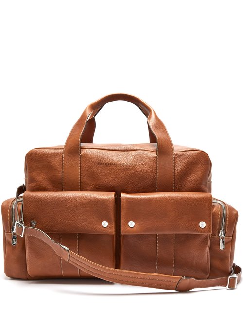 Brunello Cucinelli - Grained-leather Holdall - Mens - Brown