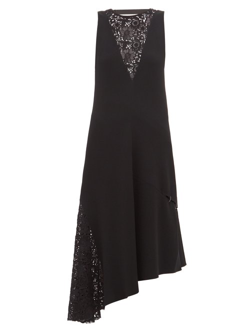 Tibi - Guipure-lace Crepe Dress Black