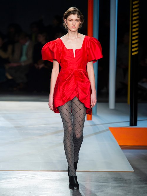 Preen By Thornton Bregazzi Oksana Gathered Silk-satin Mini Dress Red - 70% Off Sale