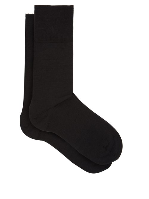 Falke - Airport Wool-blend Socks - Mens - Black