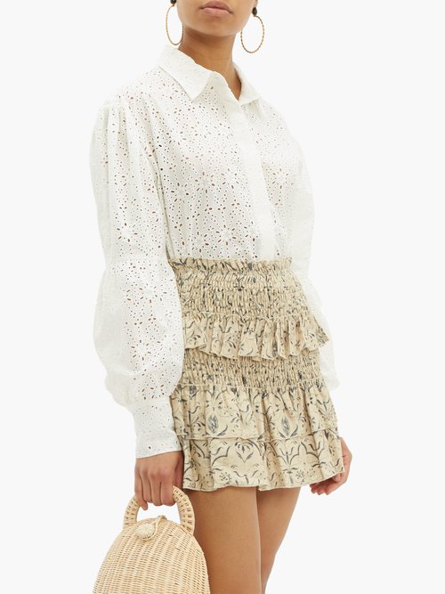 Sir Amelie Broderie-anglaise Cotton Blouse Ivory - 60% Off Sale