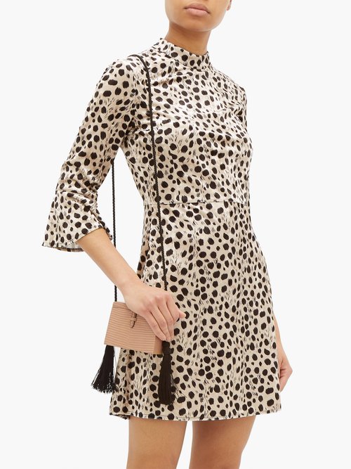 Buy HVN Mini Ashley Leopard-print Velvet Dress Leopard online - shop best HVN clothing sales