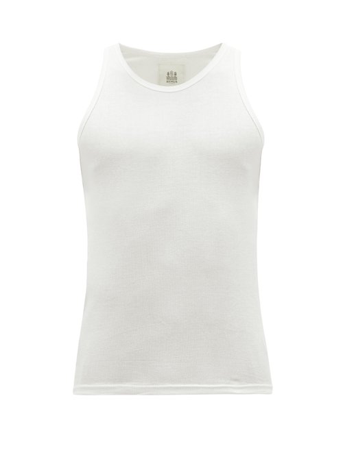 Hemen Biarritz - Gari Ribbed Organic Cotton-jersey Tank Top - Mens - White