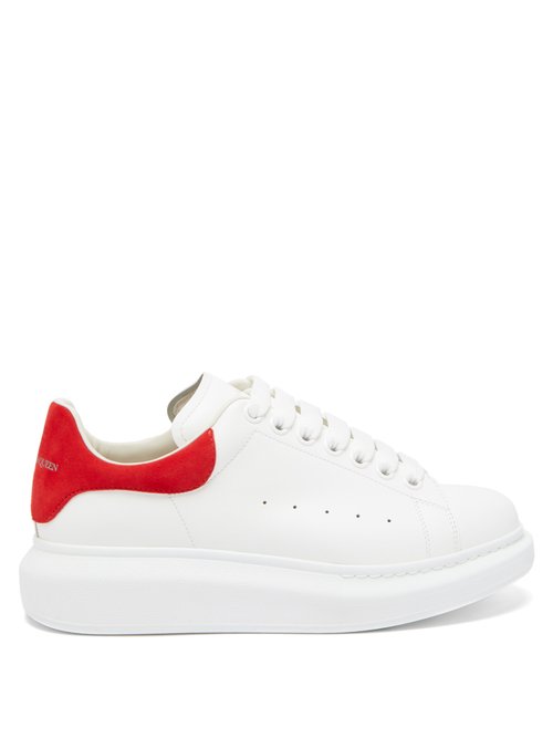 Alexander Mcqueen - Oversized Raised-sole Leather Trainers Red White