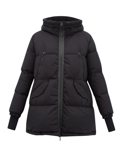 Herno Quilted Gore-tex A-line Hooded Jacket In Black | ModeSens