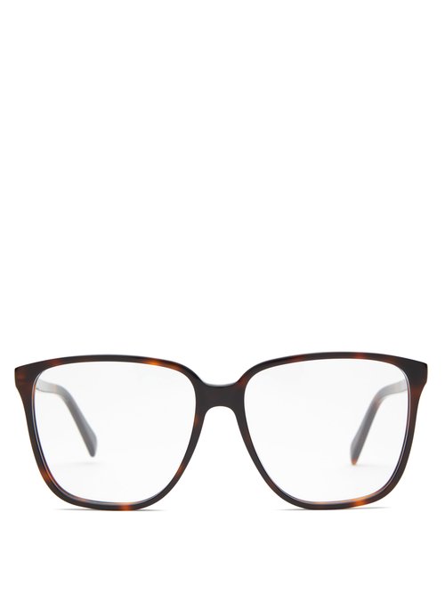 Celine Eyewear - Square Tortoiseshell-acetate Glasses - Womens - Tortoiseshell
