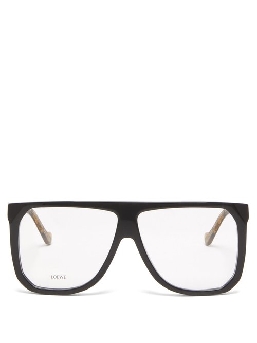 Loewe - Filipa Oversized Flap-top Acetate Glasses - Womens - Black