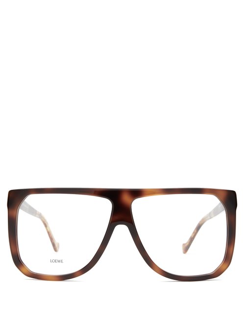 Loewe - Filipa Oversized Flap-top Acetate Glasses - Womens - Tortoiseshell