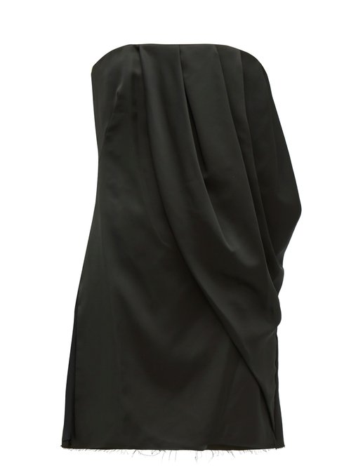 Buy Marina Moscone - Draped Satin Bustier Top Black online - shop best Marina Moscone 