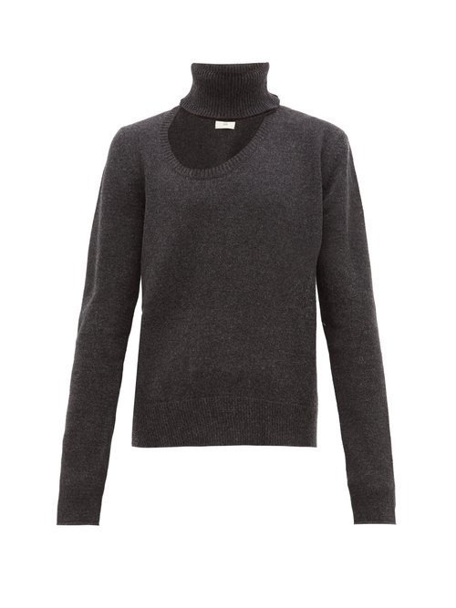Bottega Veneta - Cutout Roll-neck Wool-blend Sweater - Mens - Grey