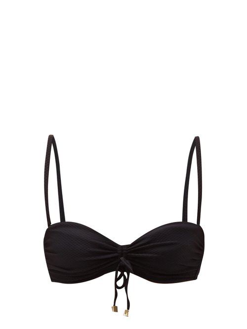 Heidi Klein - Tie-front Bandeau Bikini Top Black Beachwear