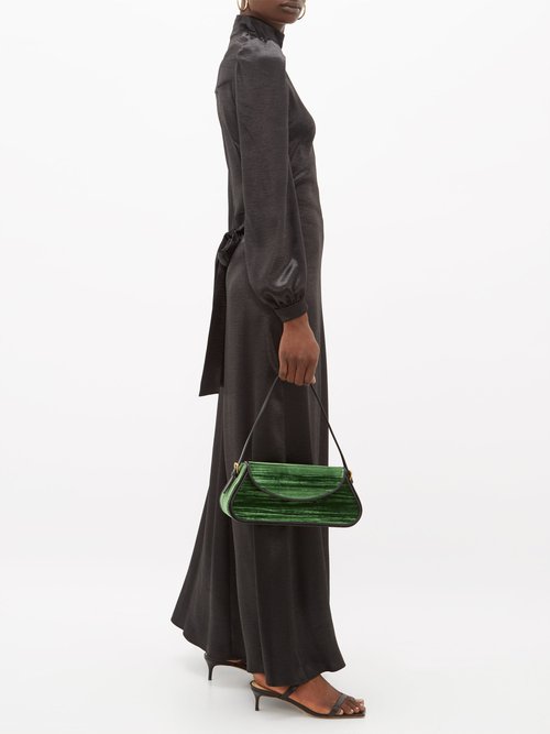 Bella Freud Ophelia Tie-back Satin Dress Black - 70% Off Sale