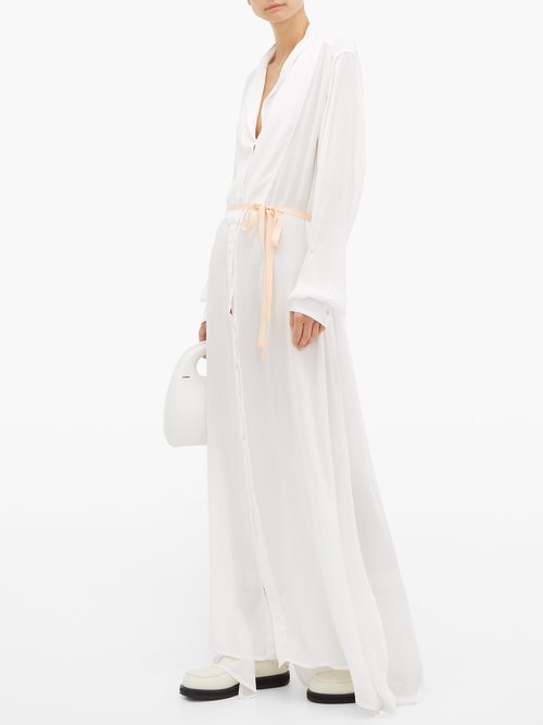 Ann Demeulemeester Ewing Buttoned Maxi Dress Ivory - 70% Off Sale