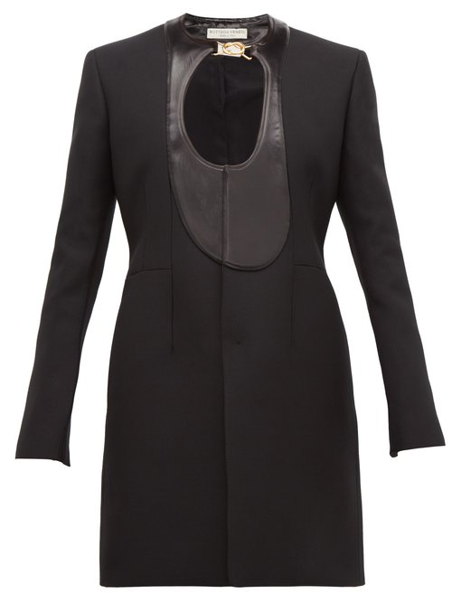 Bottega Veneta - Single-breasted Satin-panel Coat Black