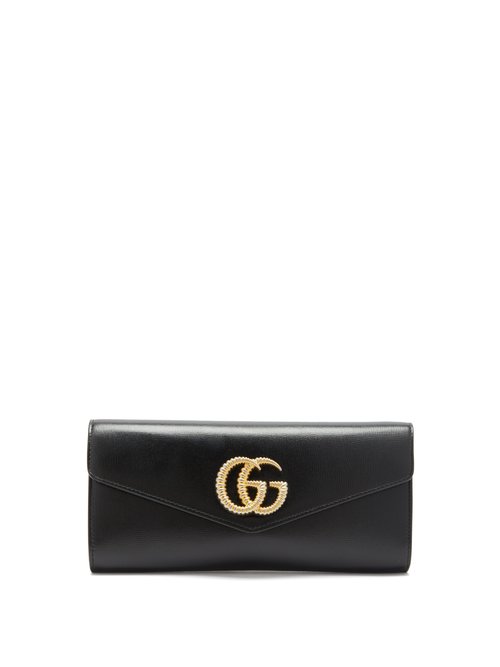 Gucci - Broadway Gg-logo Leather Clutch Bag - Womens - Black