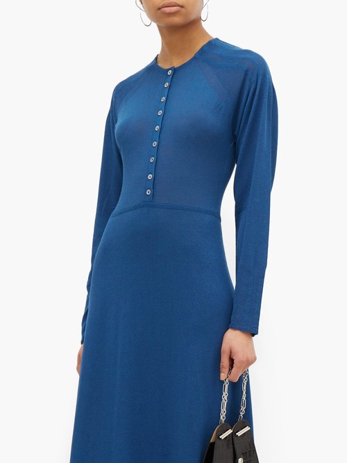 Lemaire Button-down Maxi Dress Blue - 70% Off Sale