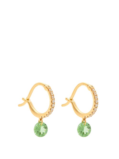 Raphaele Canot – Set Free Diamond, Tsavorite And 18kt Gold Earrings – Womens – Green
