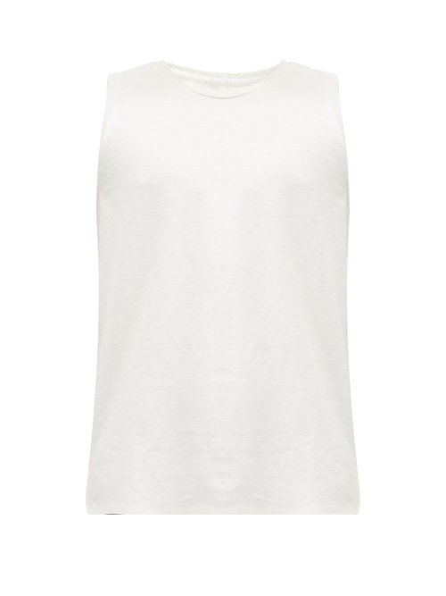 Jacques Crew Neck Performance Tank Top In White | ModeSens