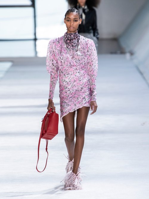Giambattista Valli Draped Floral-print Silk-chiffon Dress Pink Multi - 70% Off Sale