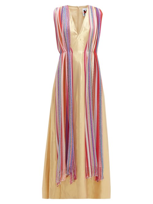 M Missoni – Vintage-scarf Silk-blend Lamé Maxi Dress Multi