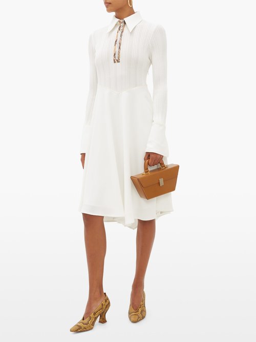 Ellery Calabasas Half-zip Point-collar Dress White - 70% Off Sale
