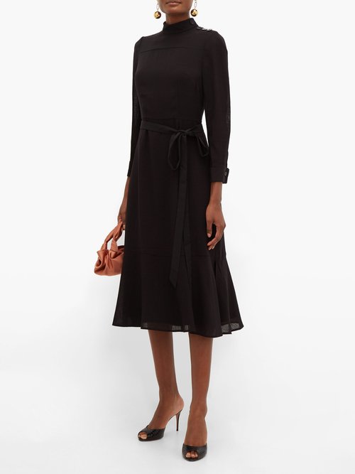 Cefinn High-neck Muslin A-line Dress Black – 50% Off Sale