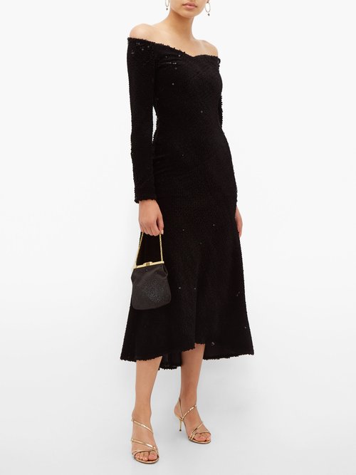 Maria Lucia Hohan Elaina Sequinned Dress Black - 70% Off Sale