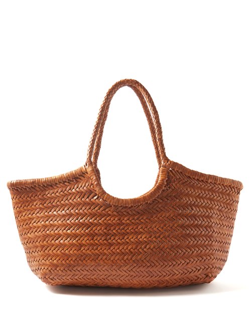 Dragon Diffusion Nantucket Woven-leather Basket Bag In Tan | ModeSens