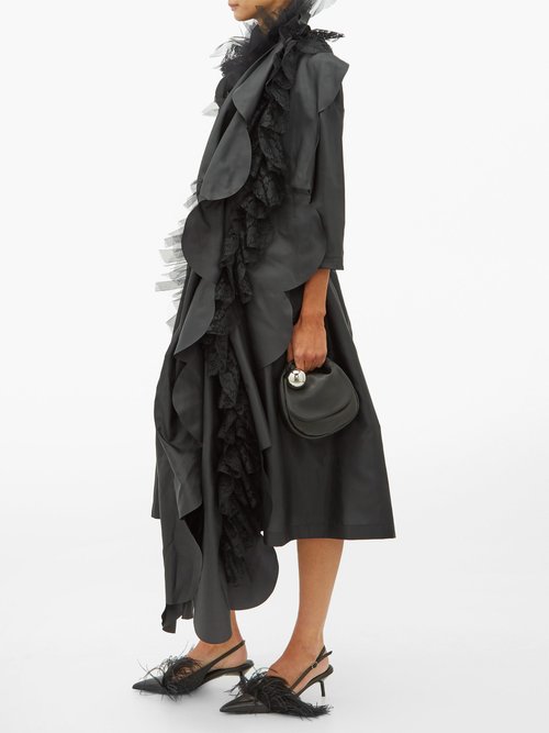 Comme Des Garçons Comme Des Garçons Scalloped-panel Technical-satin Dress Black - 50% Off Sale