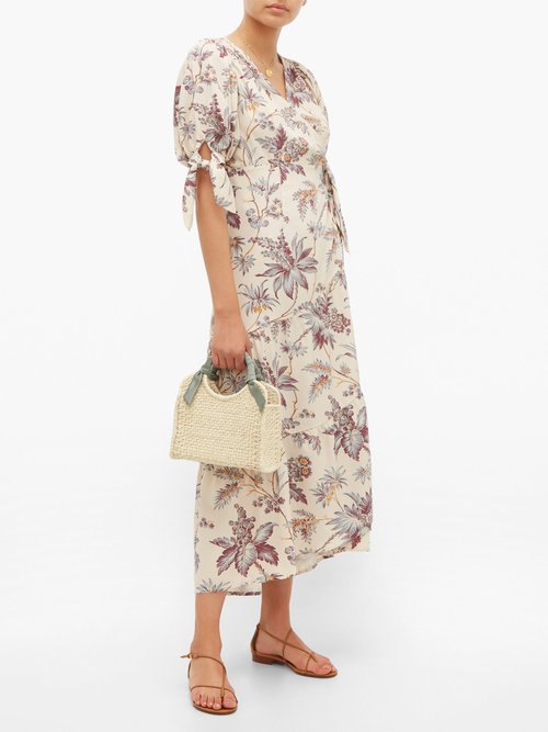 Sir Avery Floral-print Silk Wrap Dress Multi - 70% Off Sale