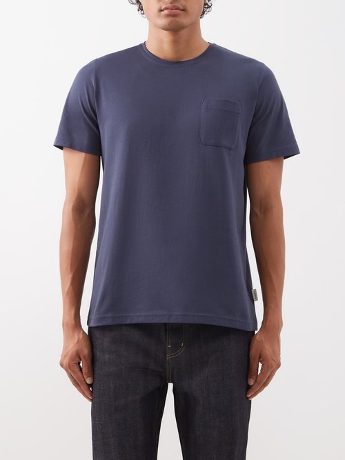oliver spencer - oli organic-cotton jersey t-shirt mens navy
