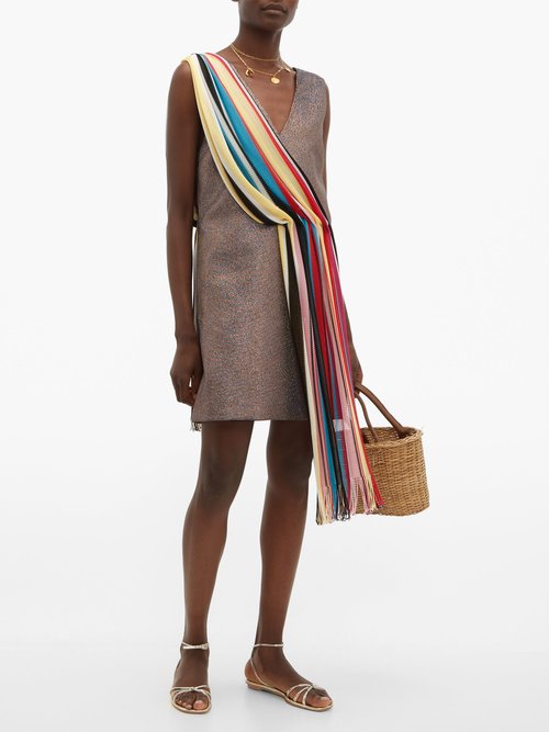 Buy M Missoni Vintage-scarf Lamé Mini Dress Multi online - shop best M Missoni clothing sales