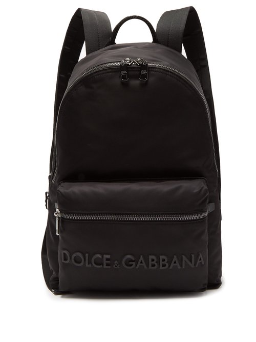 Dolce & Gabbana - 3d Logo Technical-gabardine & Leather Backpack - Mens - Black