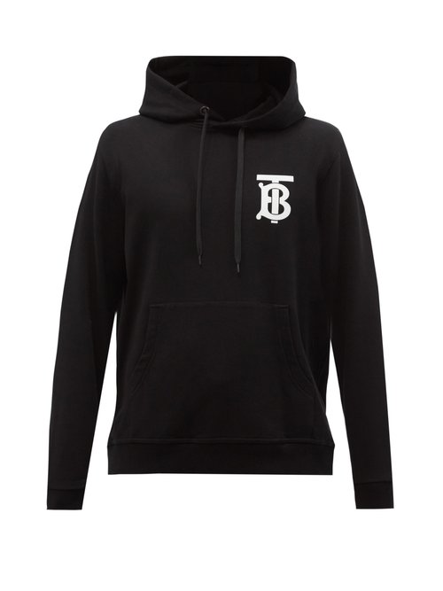 Burberry - Landon Tb-logo Cotton Hooded Sweatshirt - Mens - Black