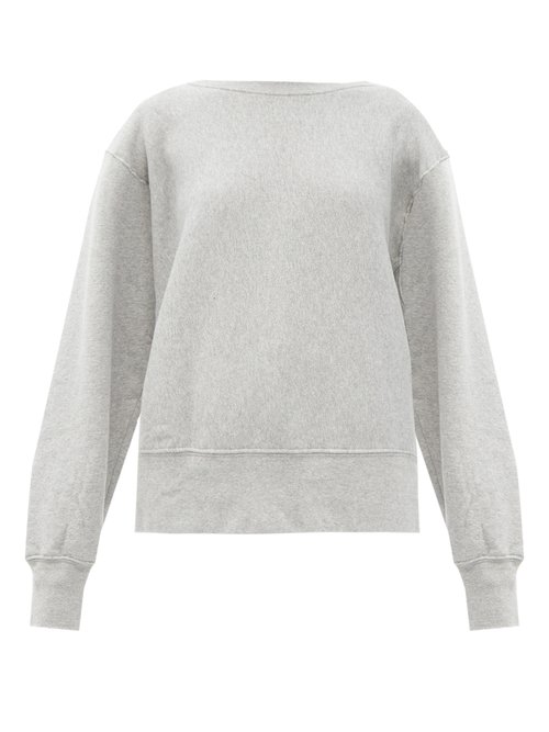 Les Tien - Crew-neck Brushed-back Cotton Sweatshirt Grey