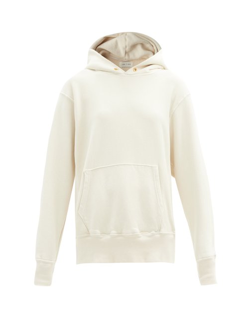 Les Tien - Brushed-back Cotton Hooded Sweatshirt Ivory