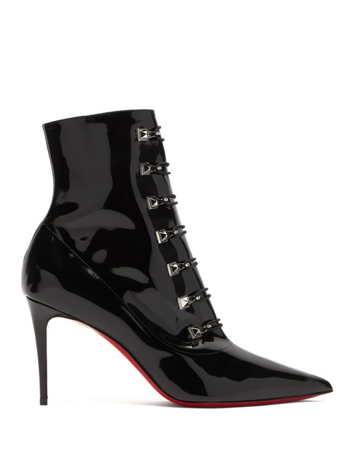 Christian Louboutin - Frenchissima 85 Patent-leather Ankle Boots Black