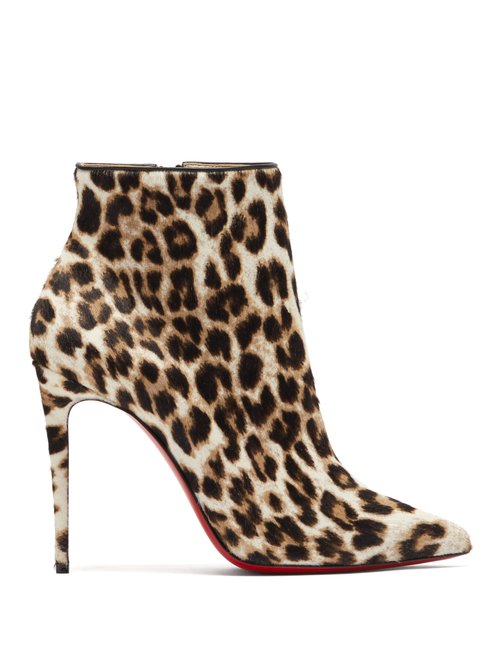 Christian Louboutin - So Kate Booty 100 Leopard-print Calf-hair Boots Leopard