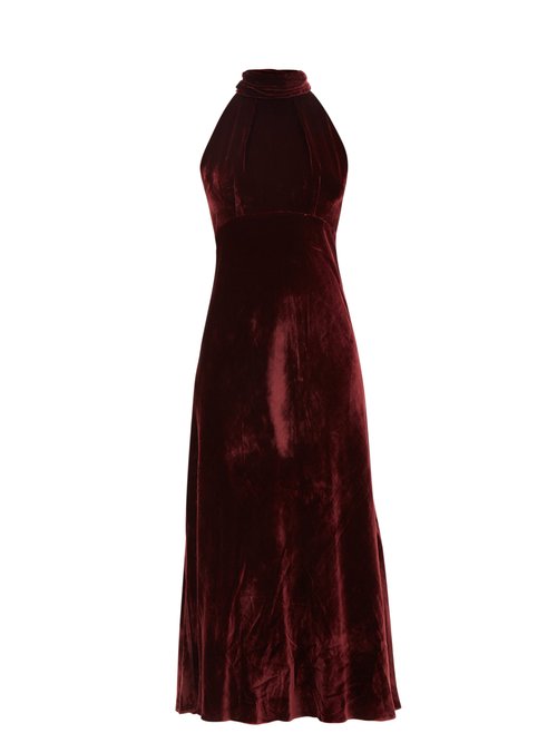 womens velvet midi dress