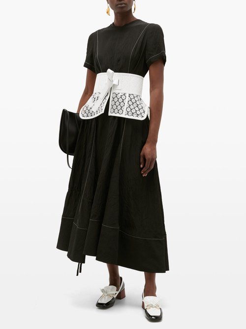 Loewe Contrast-seam Crepe Dress Black