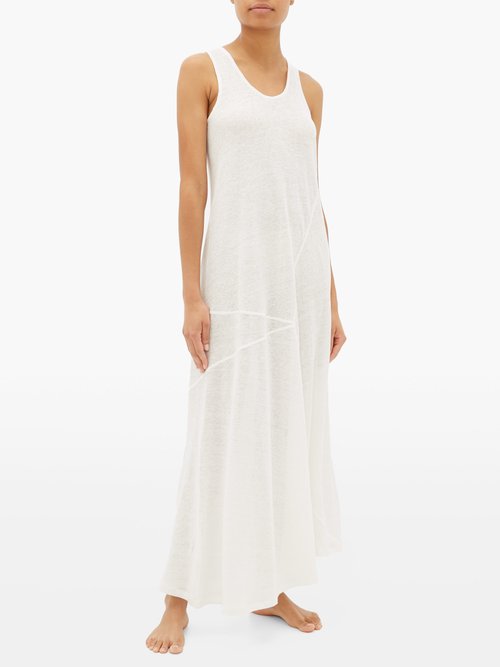 Jil Sander Racerback Linen-knit Nightdress Ivory - 30% Off Sale