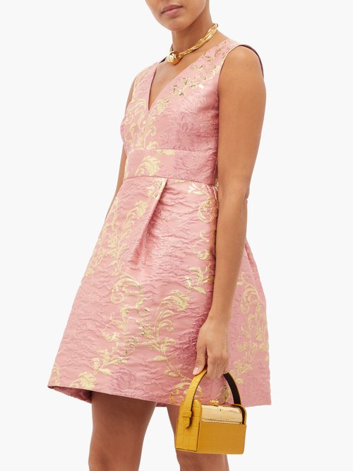 Dolce & Gabbana Floral-brocade Mini Dress Pink Multi