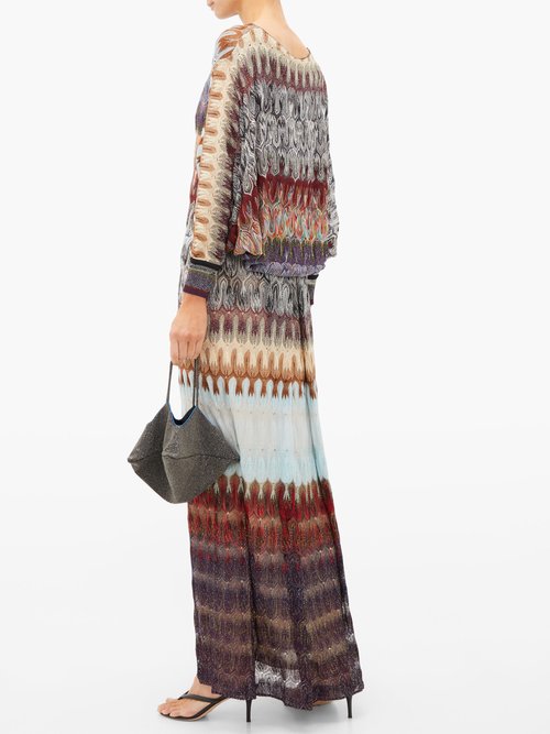 Missoni Cape-back Metallic Crochet-knit Dress Blue Multi - 60% Off Sale