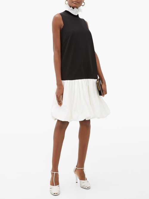 Givenchy Drop-waisted Bubble-hem Dress Black White