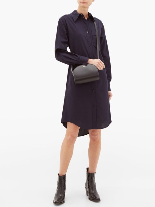 Buy See By Chloé Striped Cotton Shirt Dress Dark Navy online - shop best See By Chloé clothing sales