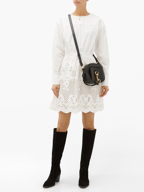 See By Chloé Broderie-anglaise Cotton-poplin Dress White - 50% Off Sale