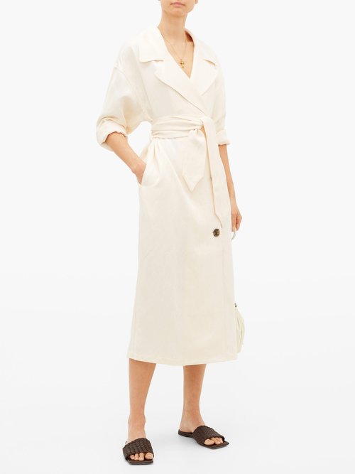 Mara Hoffman Bernadetta Belted Lyocell Midi Dress Cream - 60% Off Sale