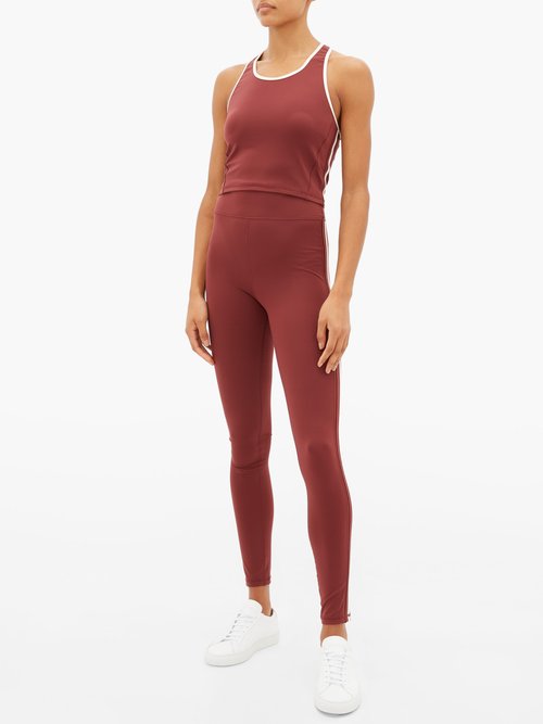 The Upside Berry Inge Racerback Jersey Cropped Top Burgundy - 70% Off Sale